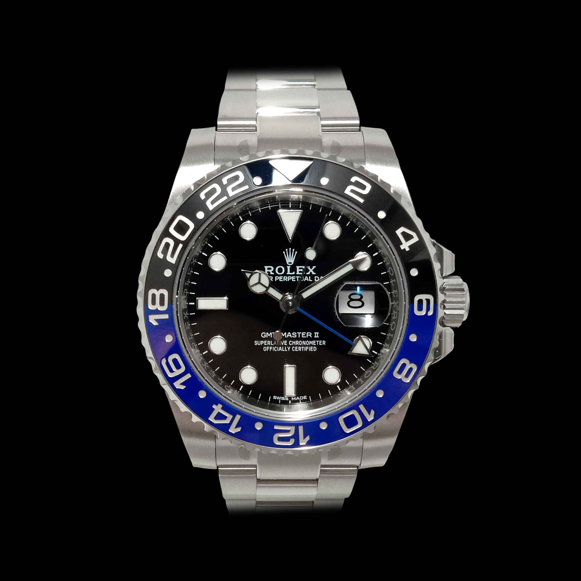 Rolex_GMTMasterII_M116710BLNR_Batman_Front
