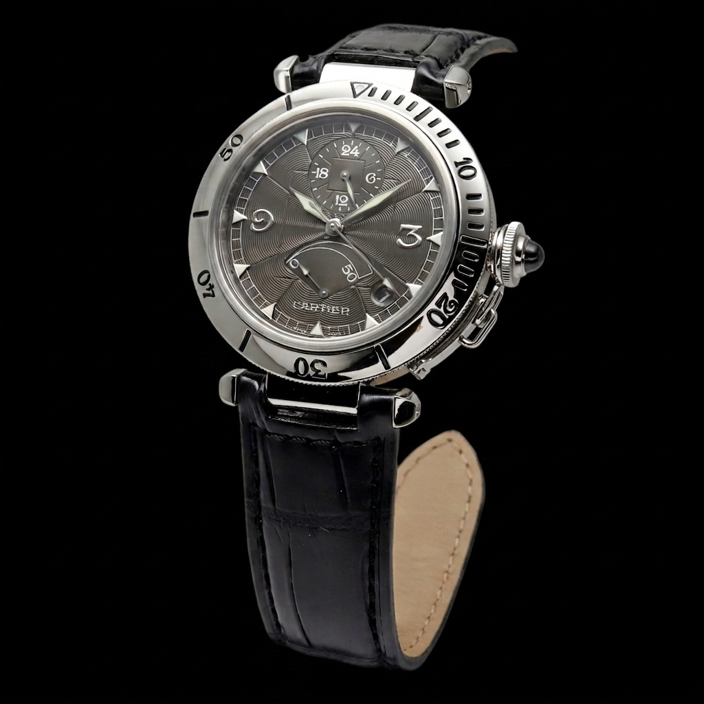 cartier_pasha_W3105055_grey guilloche dial_left