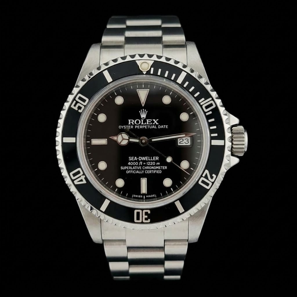 seadweller40_16600_black dial_front